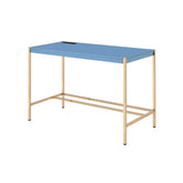Midriaks Navy Blue & Gold Finish Writing Desk Model OF00022 By ACME Furniture